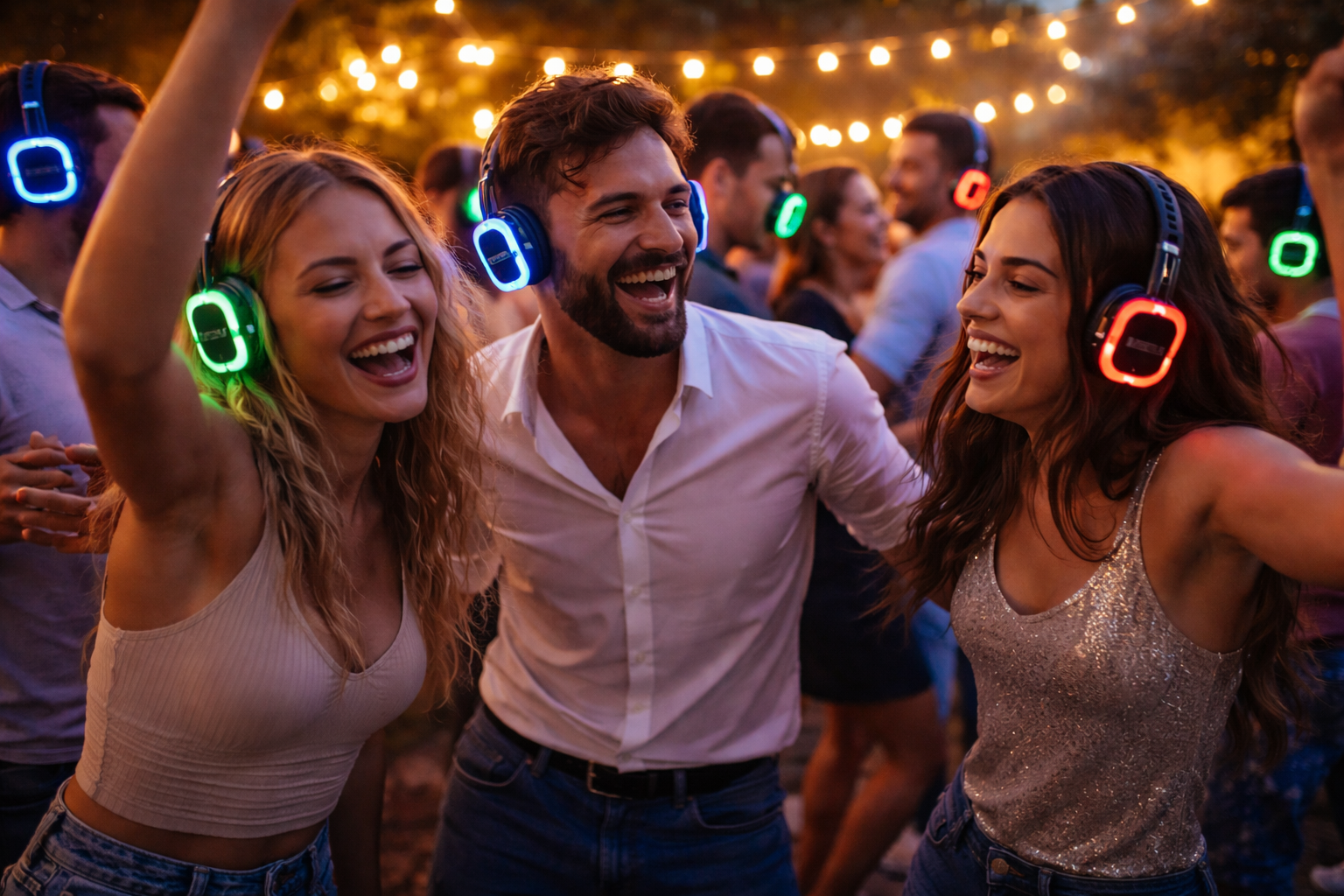 Silent Disco Party mit Funkkopfhörern – Federmann-Vermietung